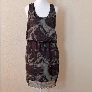 Robert Rodriguez Black and Gray Patterned Dress